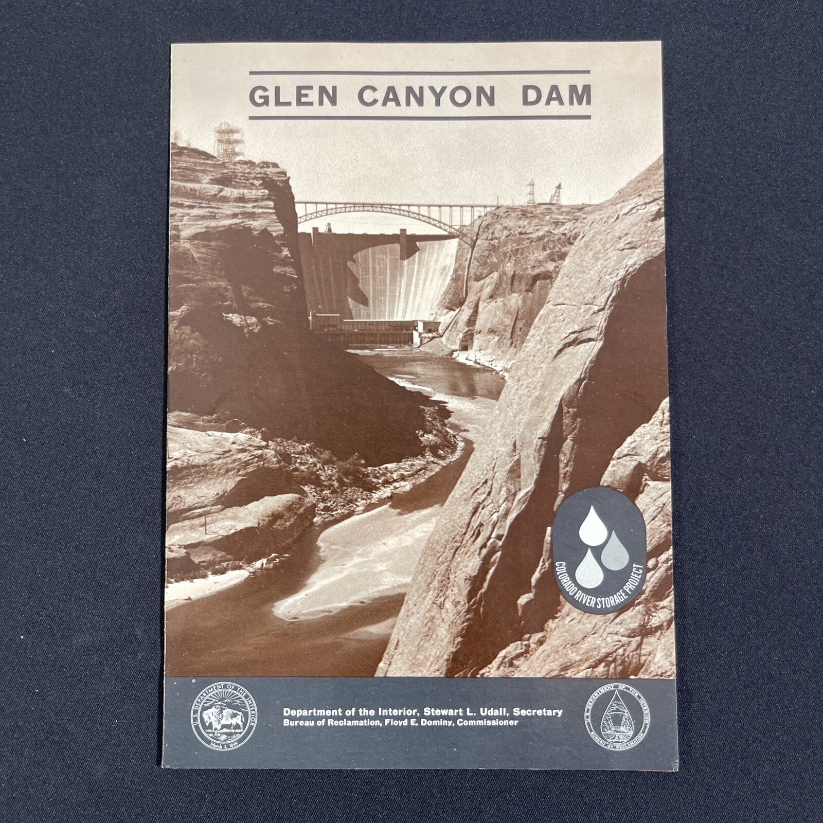 1967 Glen Canyon Dam Colorado River Storage AZ UT Vintage Travel Brochure