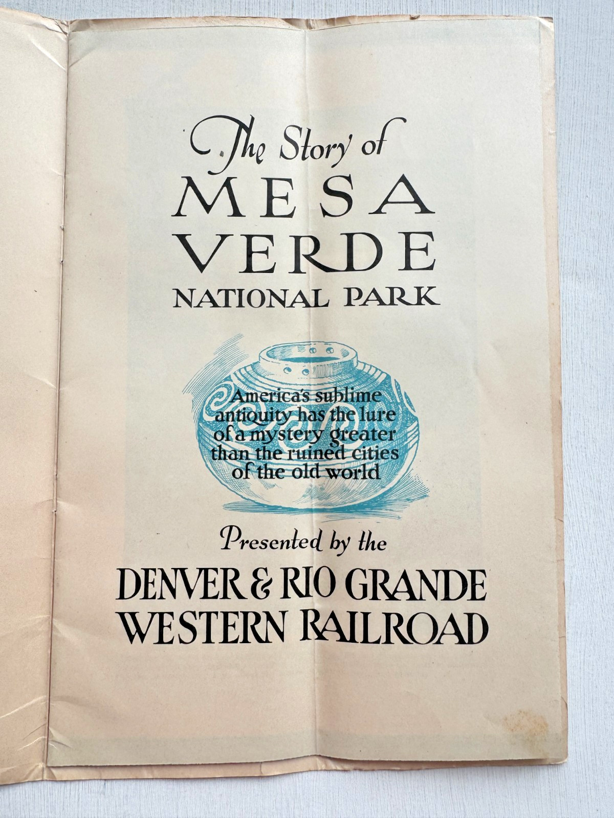 1930’s The Story of Mesa Verde National Park Brochure- Beautiful Cover Image!