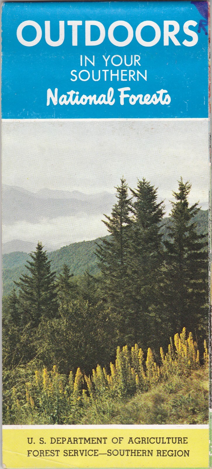 1974 National Forests Of The South Location Map Brochure