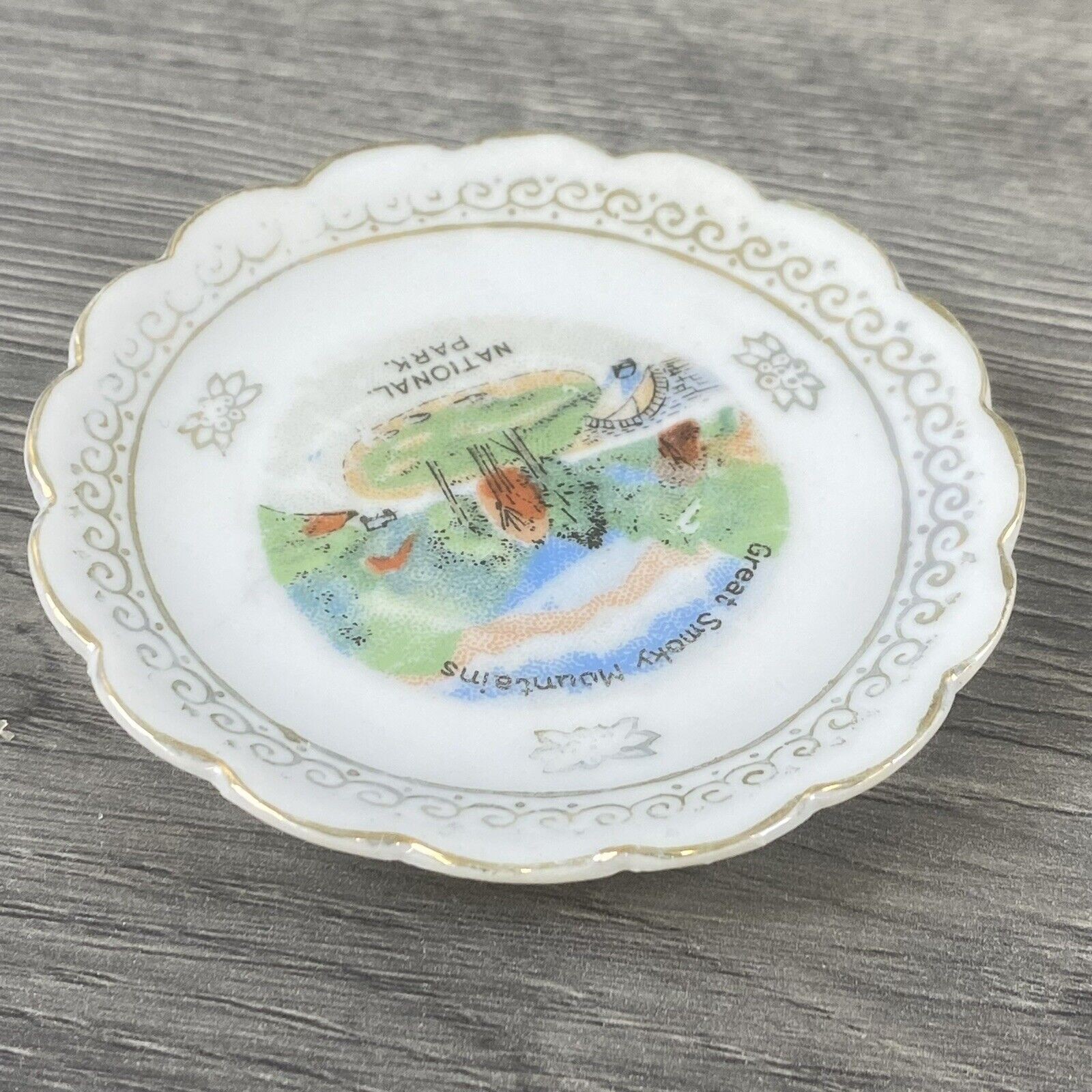 Great Smoky Mountains National Park Souvenir Plate Made In Japan