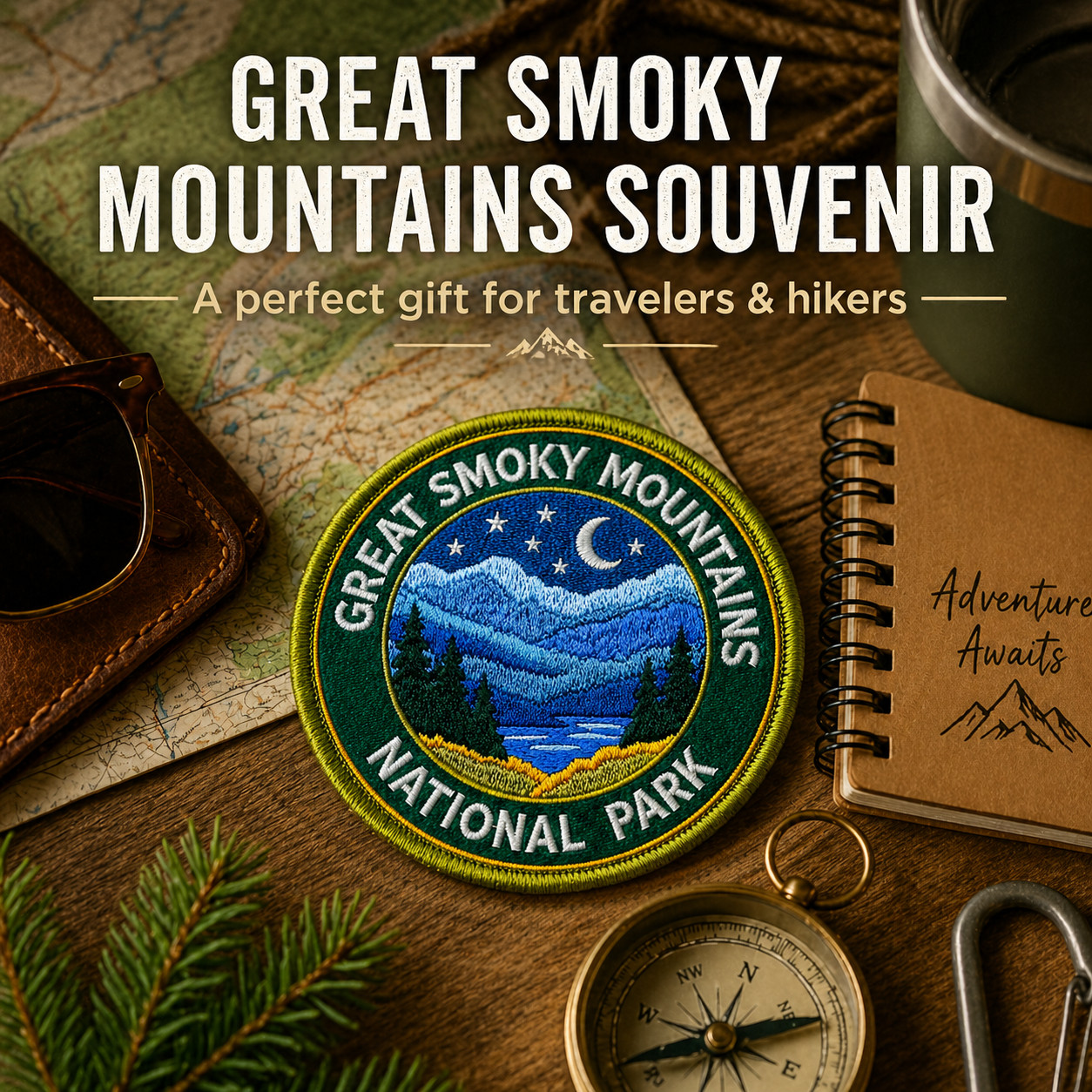 Great Smoky Mountains 3 inch Patch – Embroidered Iron On Night Travel Badge