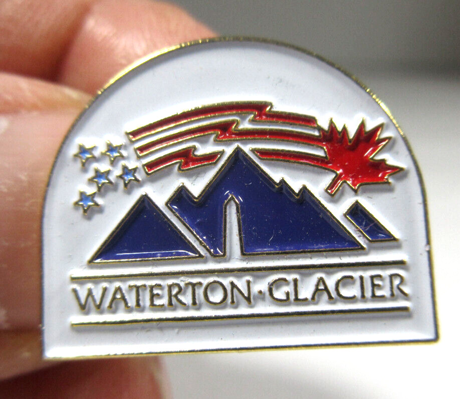 vintage Waterton Glacier International Peace Park Canada souvenir lapel pin