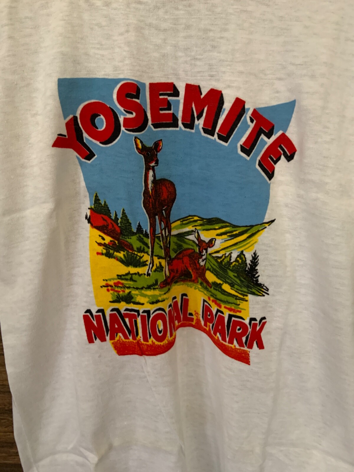 NOS Vintage 1970s YOSEMITE NATIONAL PARK Souvenir T-SHIRT 100% Cotton