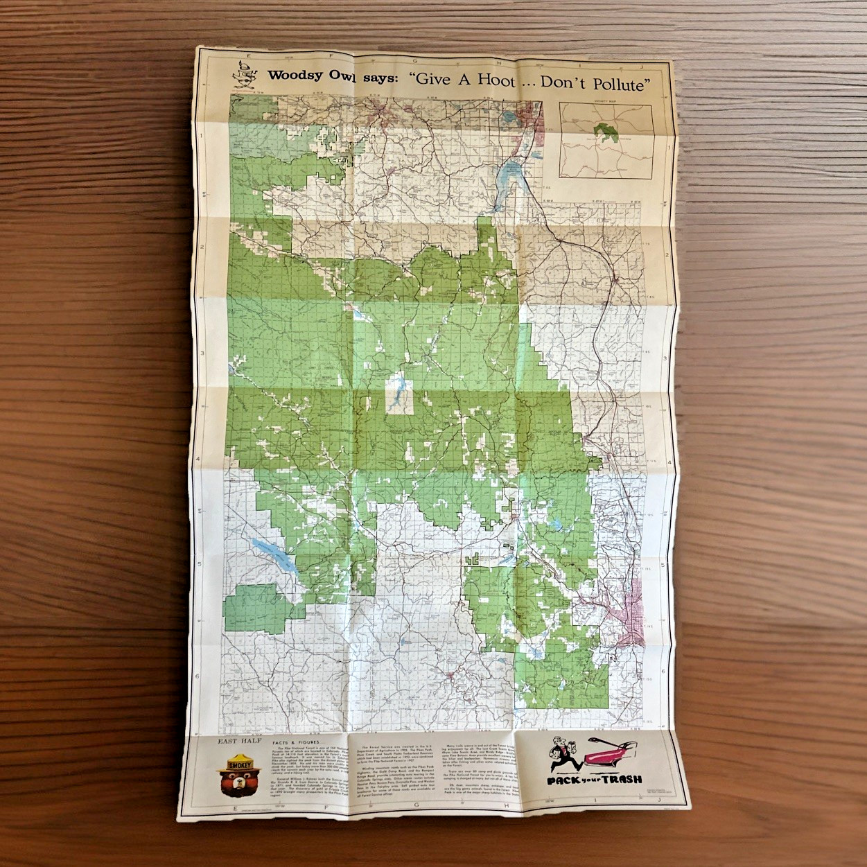 Pike National Forest Map ~ 1970 ~ U.S. Forest Service/Dept of Agriculture