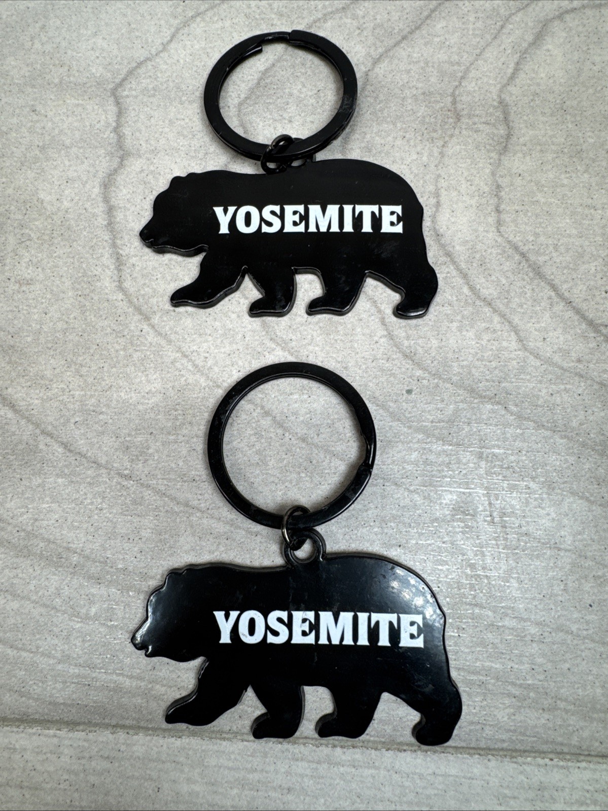Yosemite National Park Black Bear Metal Cut Out Keychain Keyring Set Of 2 Pair