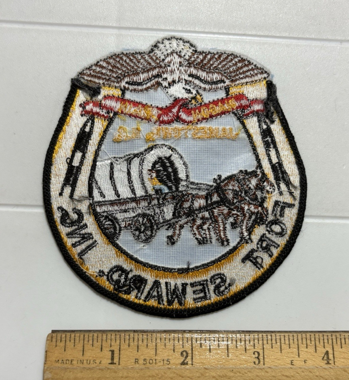 Fort Seward Inc. Wagon Train Jamestown North Dakota Souvenir Embroidered Patch