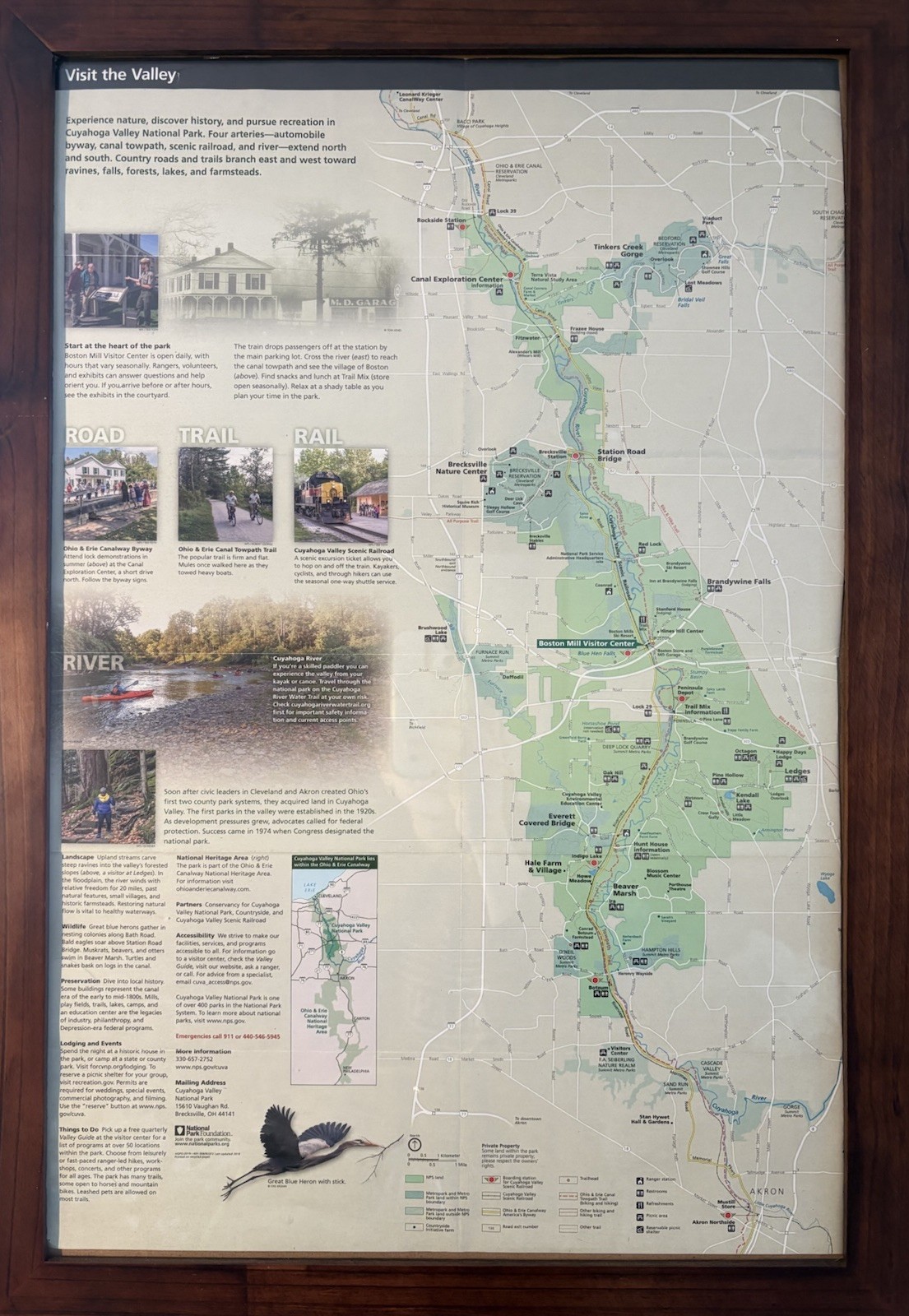 Framed Cuyahoga Valley National Park map