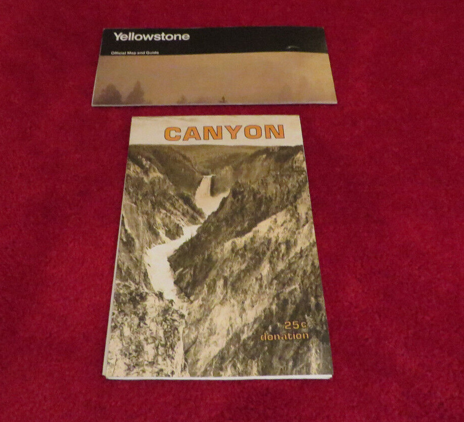 YELLOWSTONE NATIONAL PARK Maps 1992-1993 Lot of 2 – Official Guide & Canyon Map