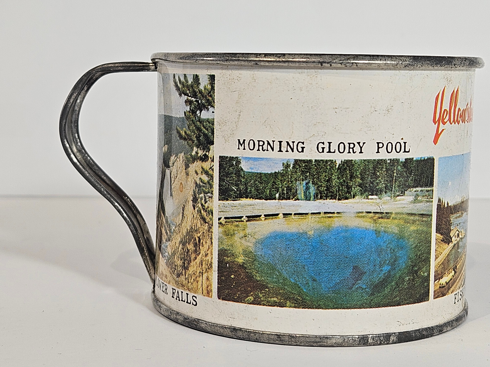 Vintage rare YELLOWSTONE NATIONAL PARK Tin/Metal Souvenir Cup