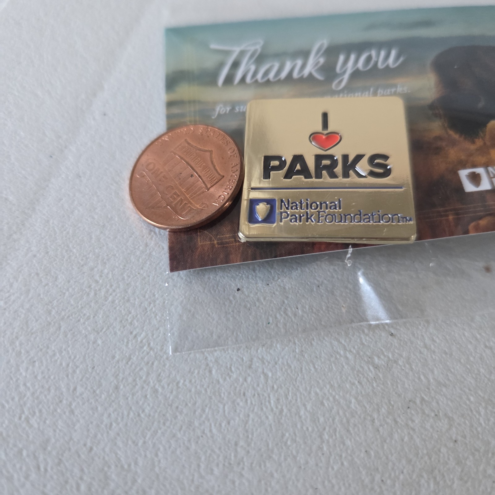 National Park Foundation Supporter Lapel Pin I Heart Love Parks Bison Buffalo