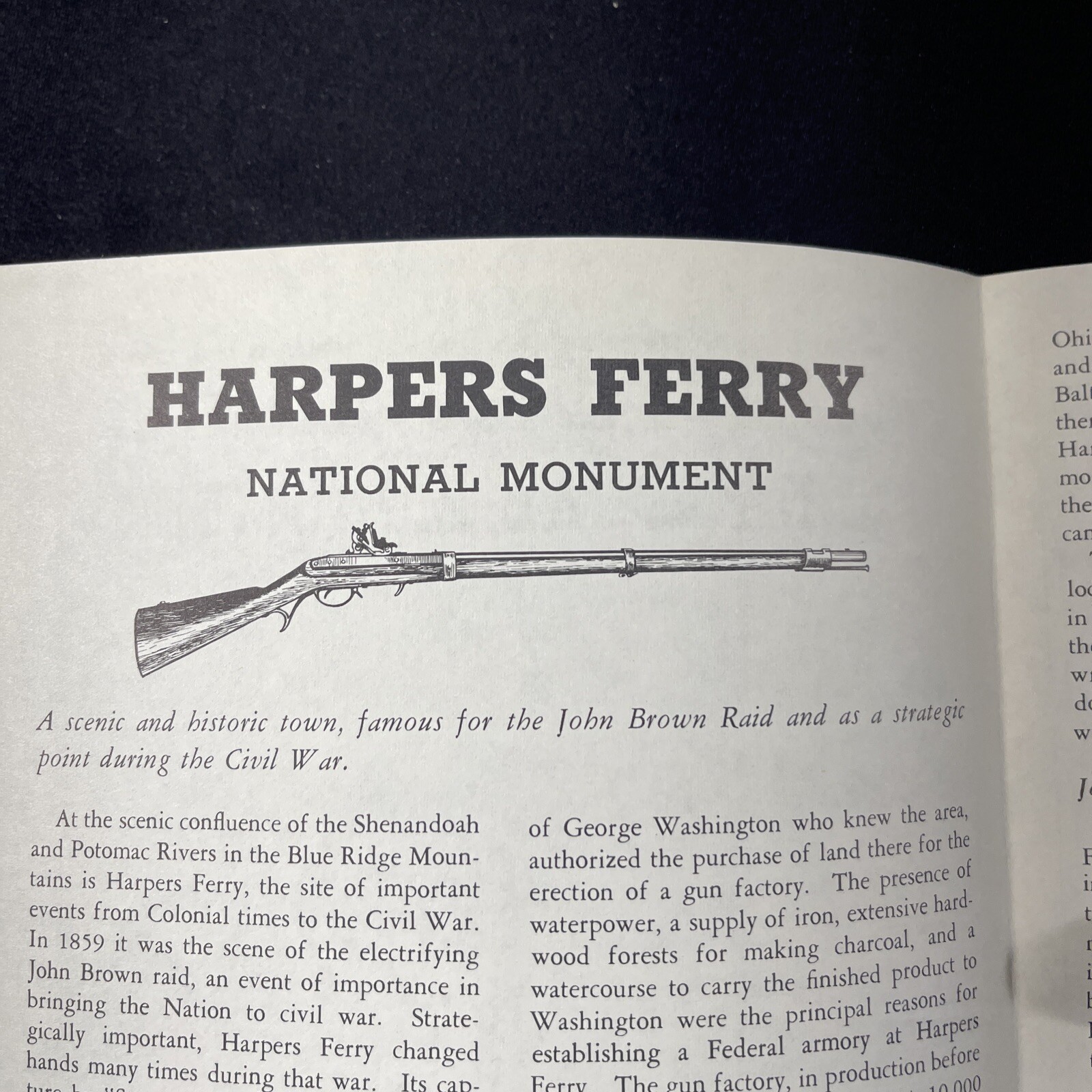 Vintage 1957 Harpers Ferry National Monument Brochure Pamphlet Info booklet