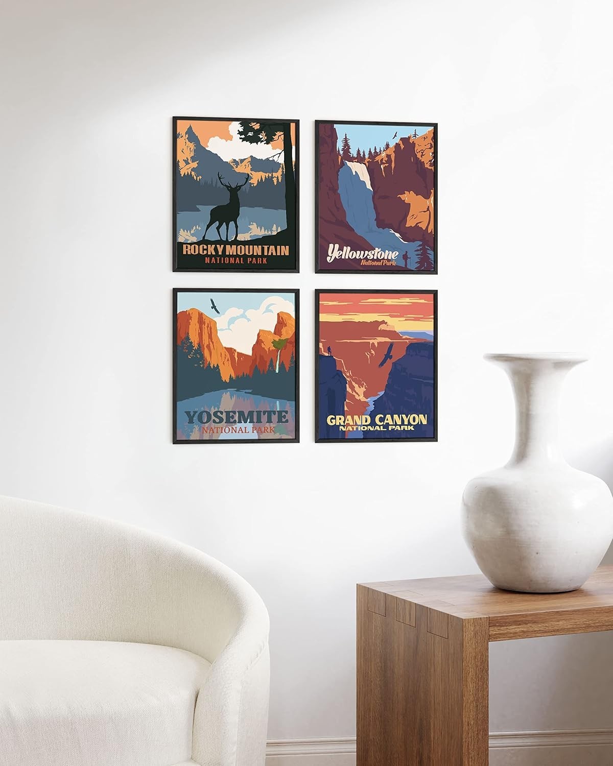 National Park -Set of 4 Vintage National Park Posters Set, Grand Canyon Art, …