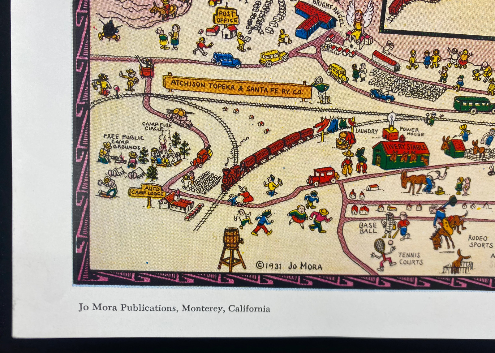 1931 Grand Canyon National Park Pictorial Map Poster Jo Mora 1950s Color Edition