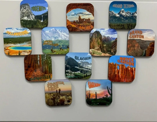 National Park Picture Magnet Set of 12 Different Beautiful National Parks