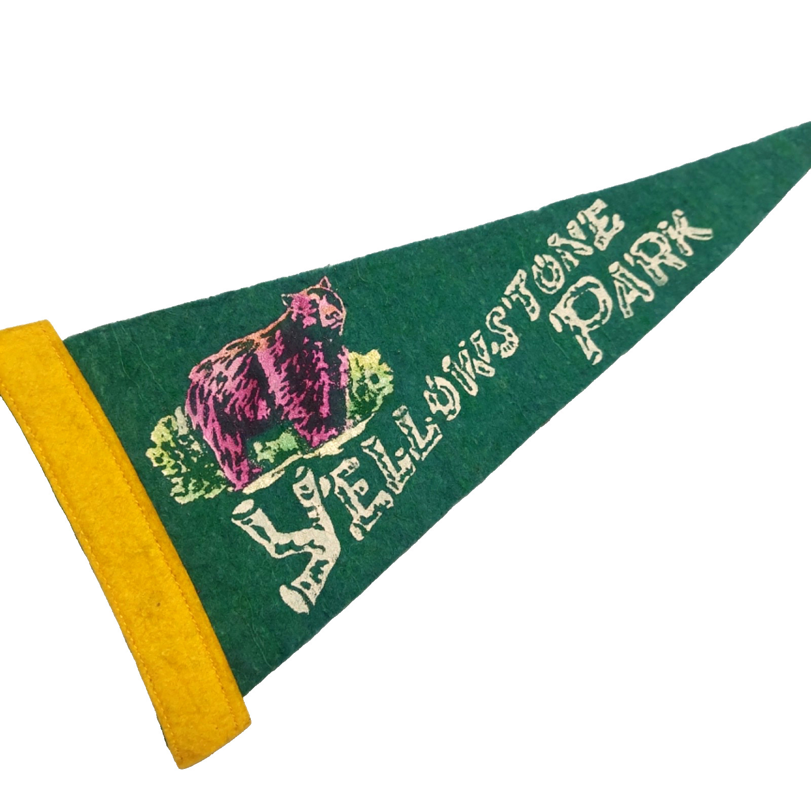 Yellowstone Park Bear Mini Felt Travel Pennant 5×11