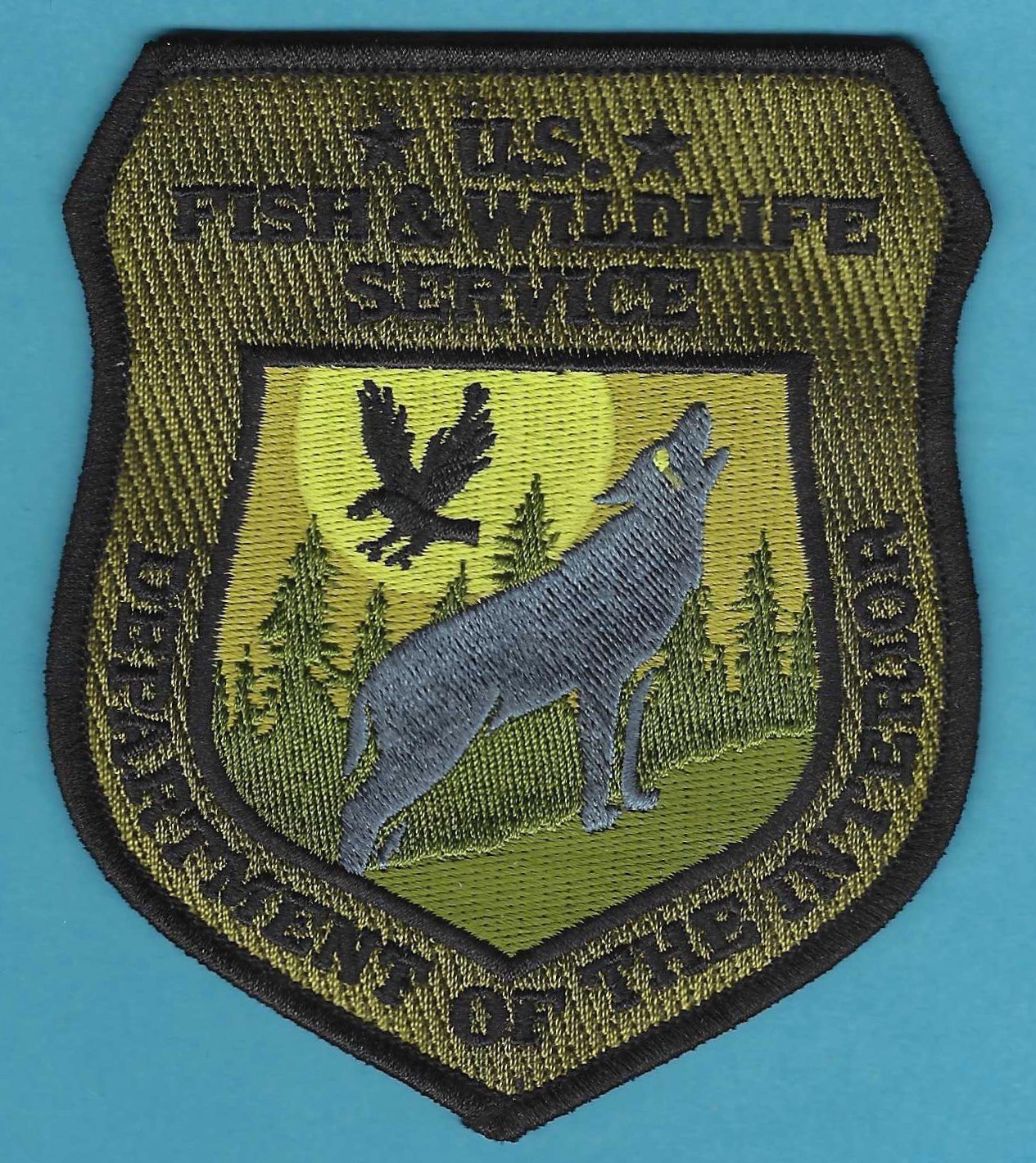 UNITED STATES FISH AND WILDLIFE SERVICE DEPARTMENT OF INTERIOR PATCH WOLF GREEN