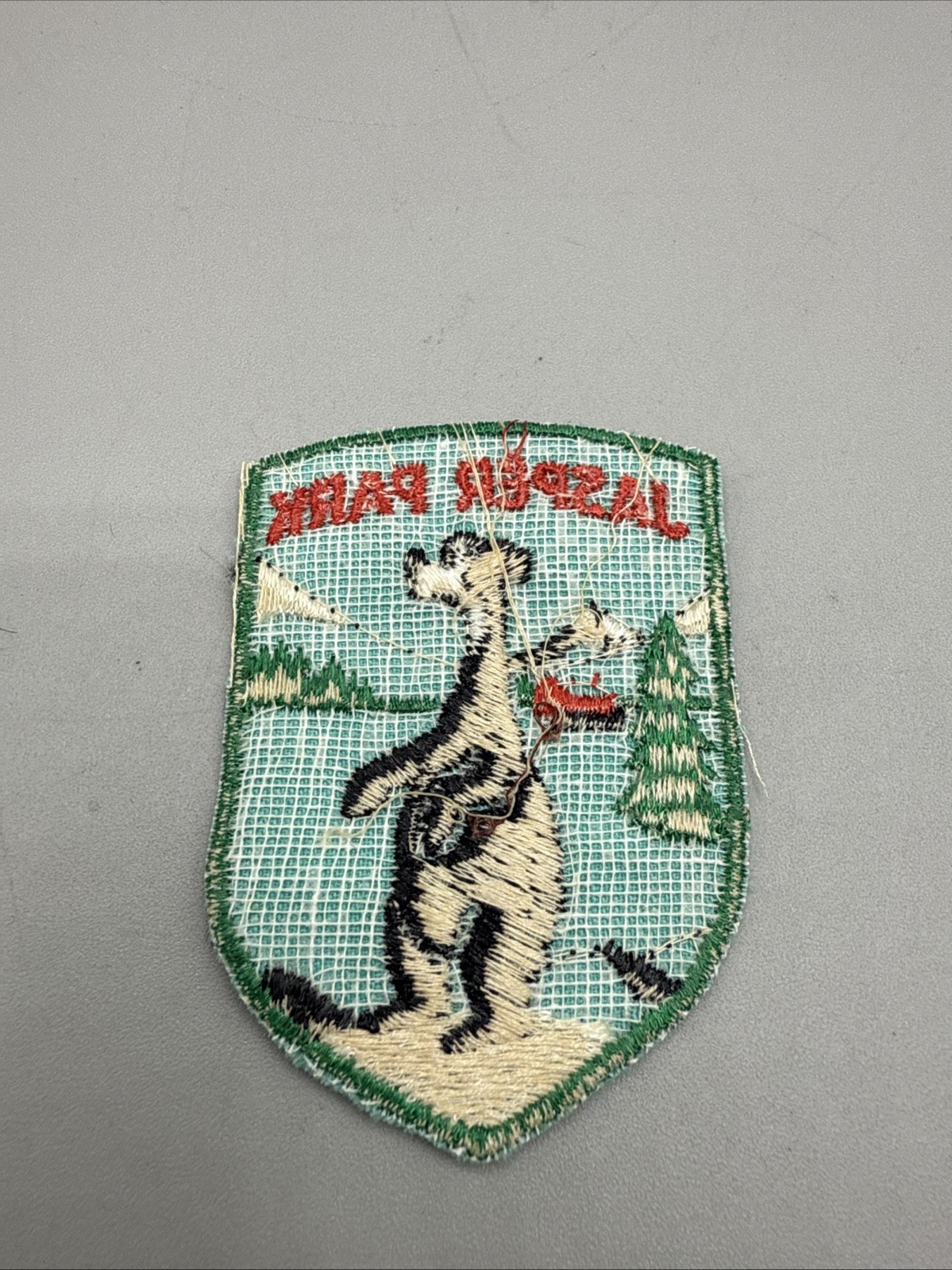 Rare 1956 Patch Jasper Park, Canada- Canadian Souvenir Emblem Jasper the Bear