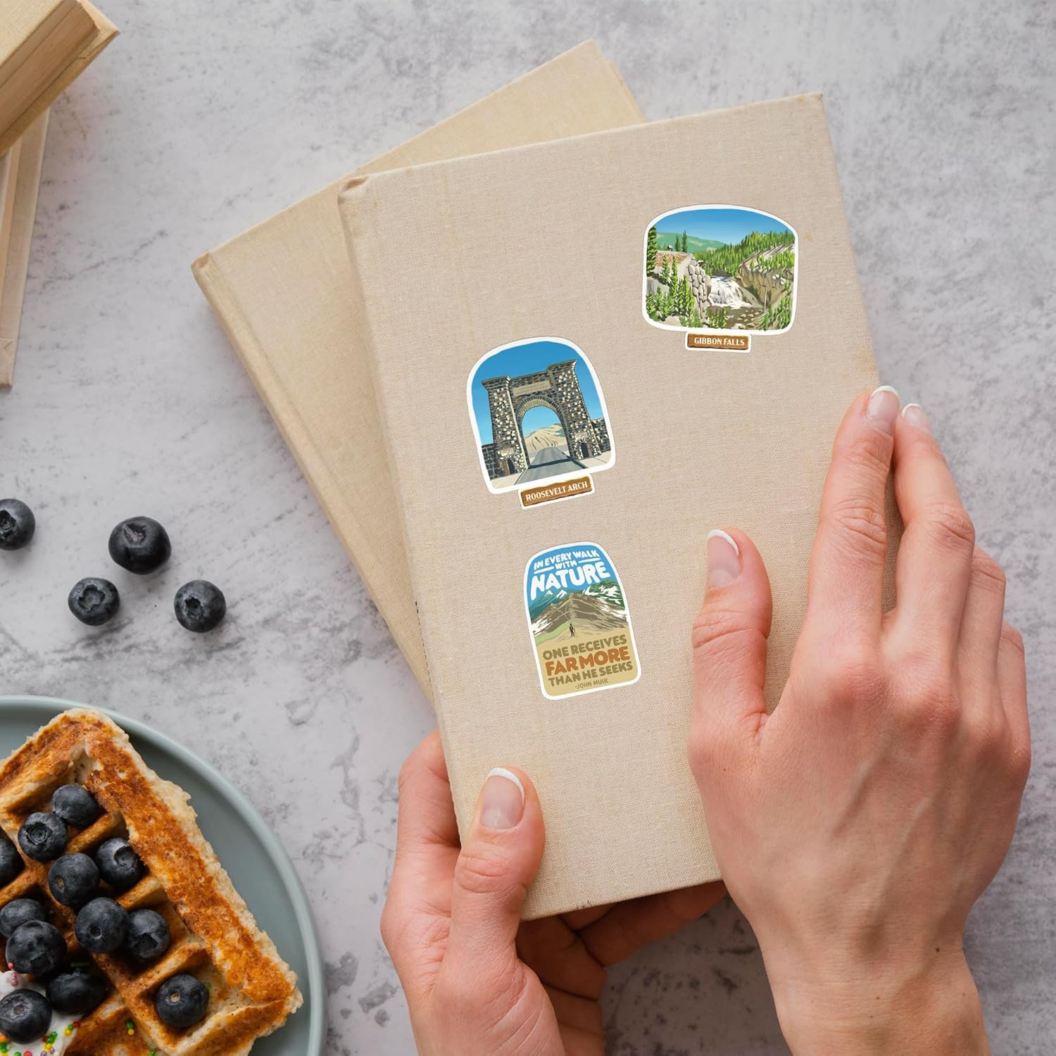 Yellowstone National Park Stickers (28Pcs) – Hand-Illustrated, America, Nature-T