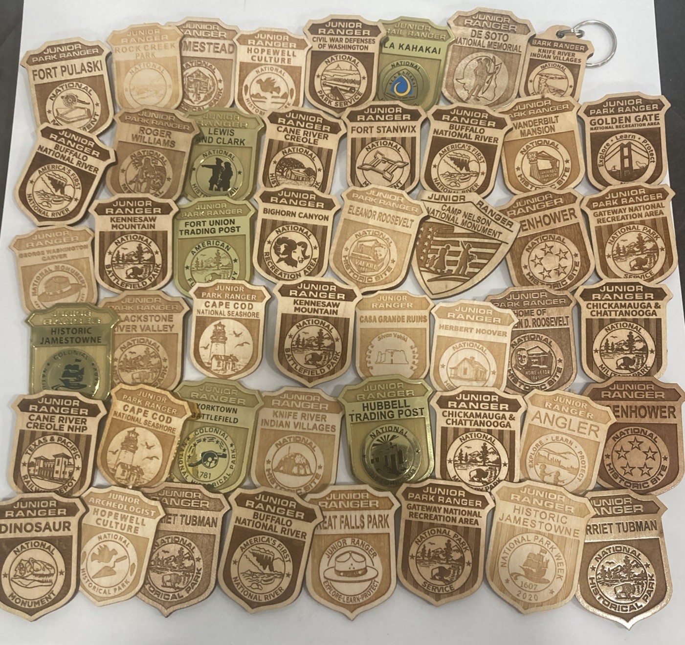 Junior Ranger Park Badges Wood And Plastic *SOLD INDIVIDUALLY*