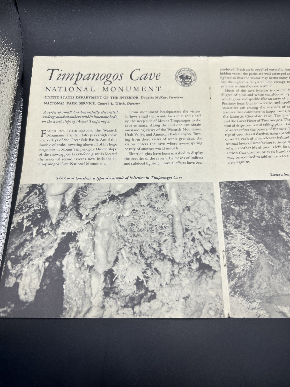 Timpanogos Cave Utah National Monument 1960 Brochure