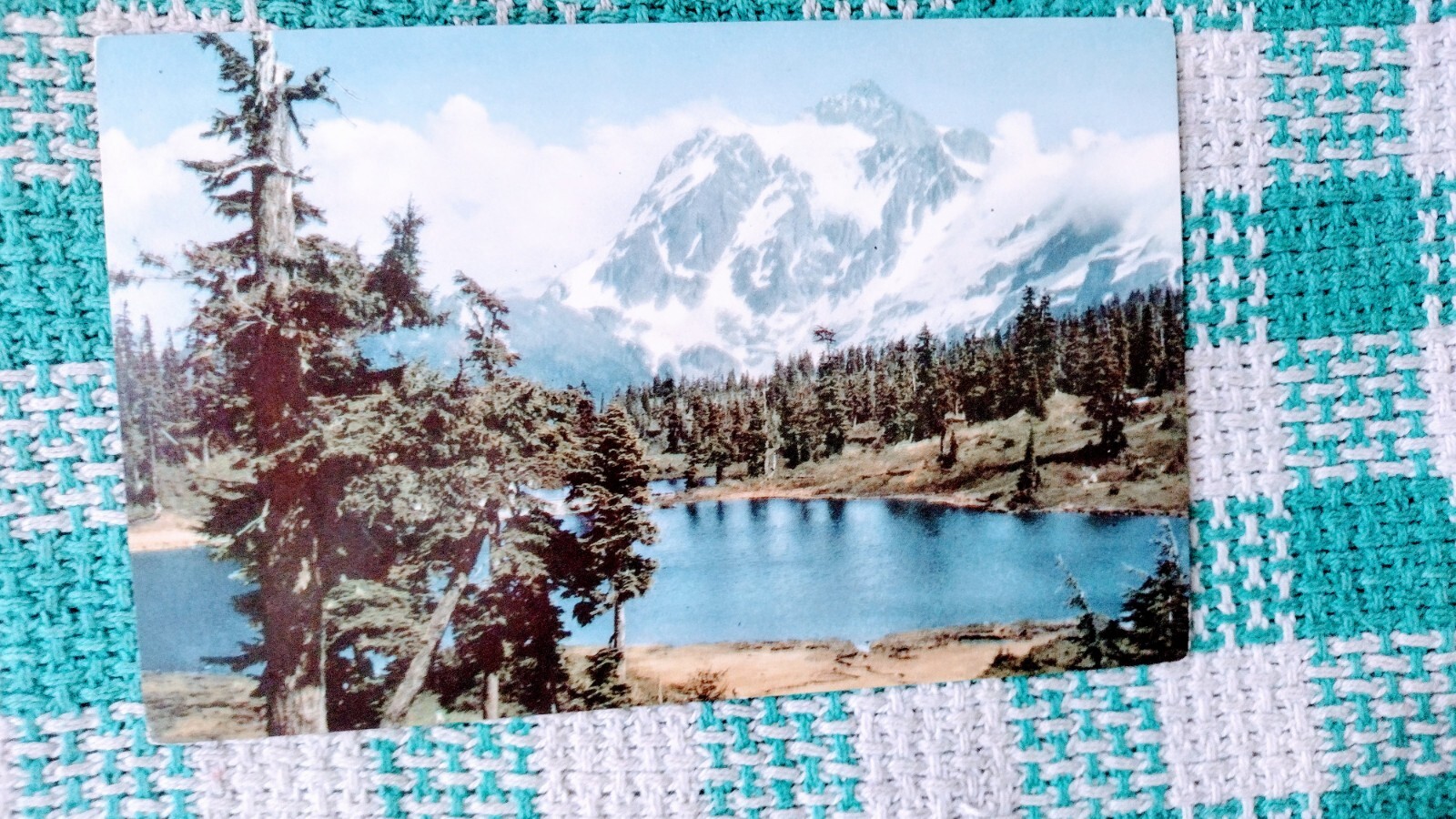 VINTAGE POST CARD MOUNT SHUKSAN NORTHERN BELLINGHAM WASHINGTON.