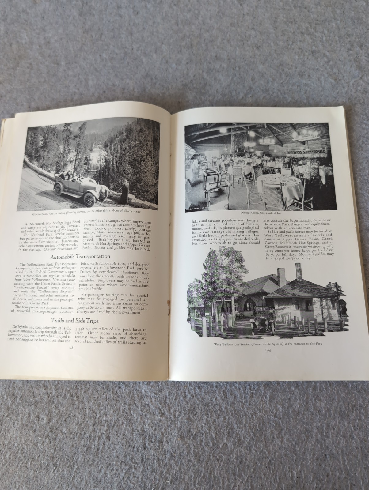 1925 Yellowstone National Park Union Pacific Overland Route 40 Page Booklet Maps