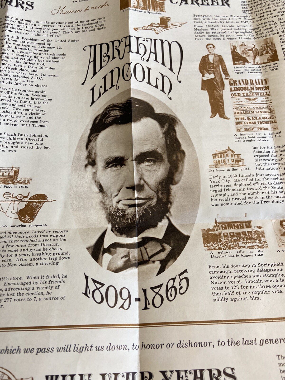 Vintage 1968 Lincoln Boyhood National Memorial Musuem Brochure