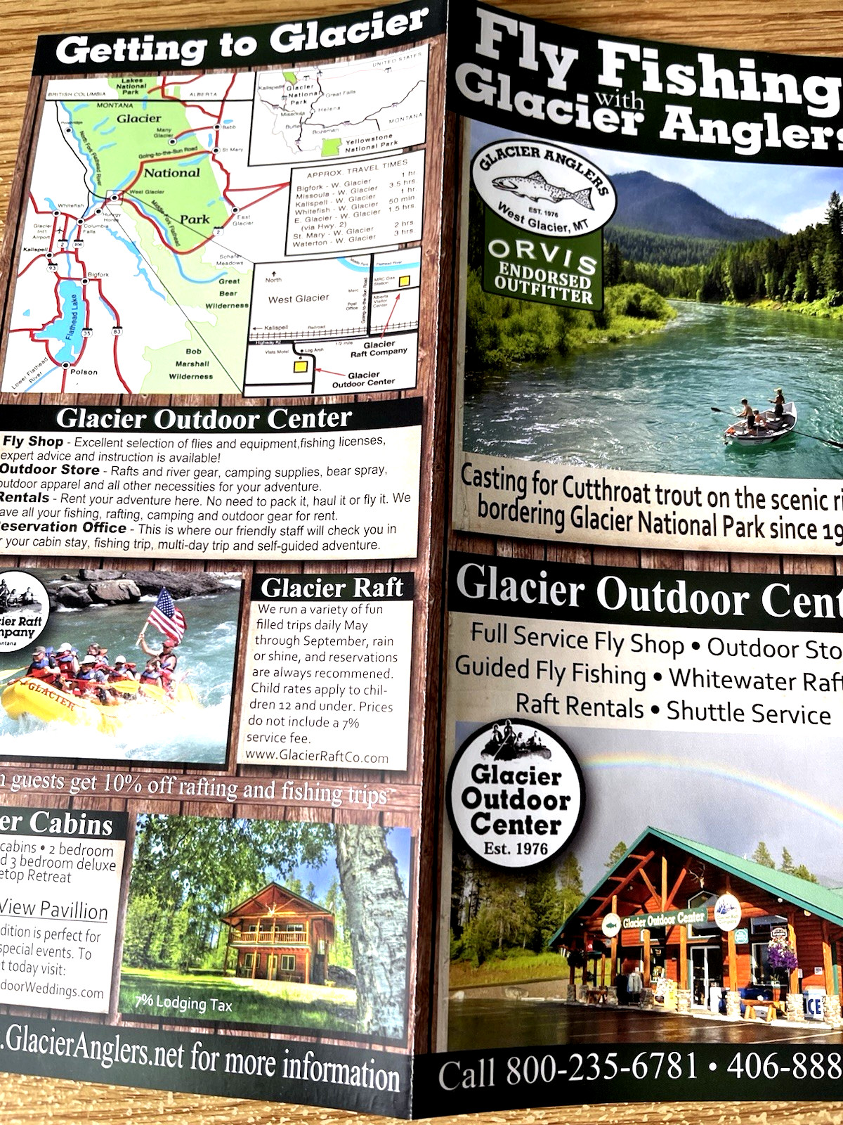 Glacier Anglers Fly Fishing West Glacier, MT Souvenir Brochure Flyer