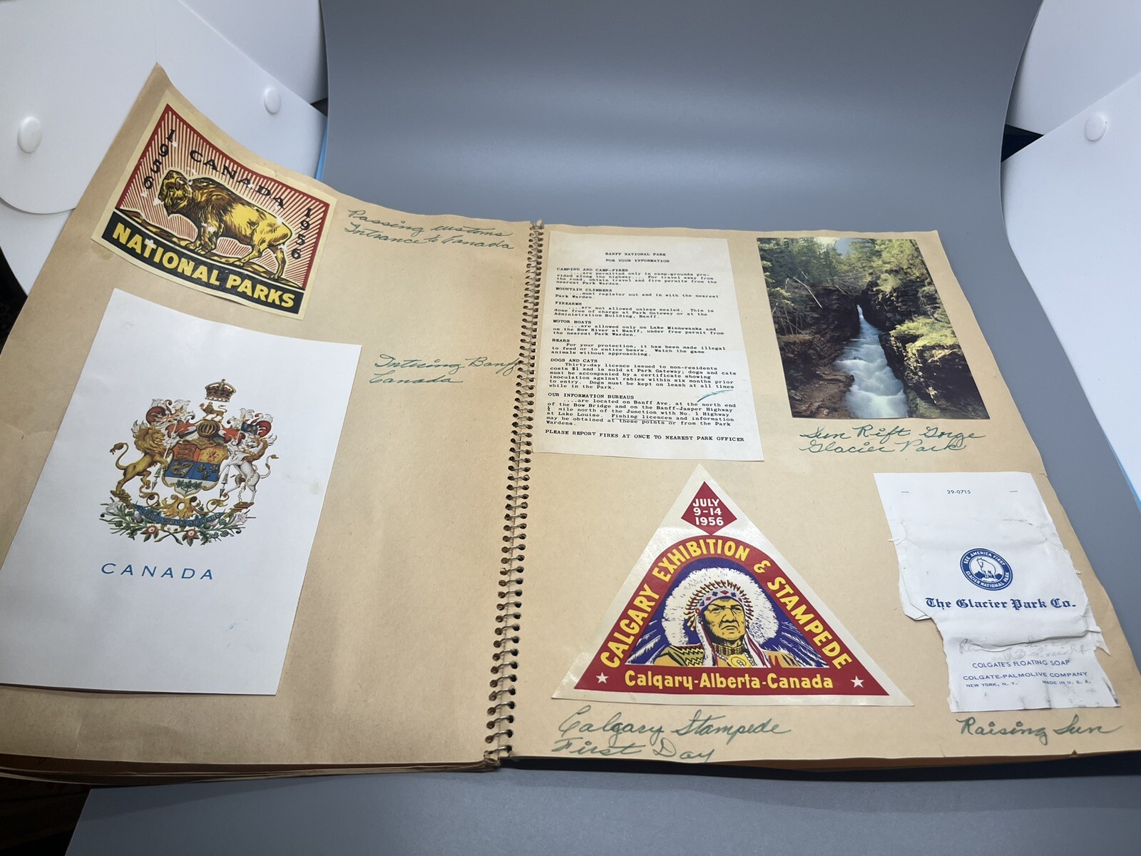 Vintage National Parks Scrap Book 1956 Glacier Yellowstone National Park