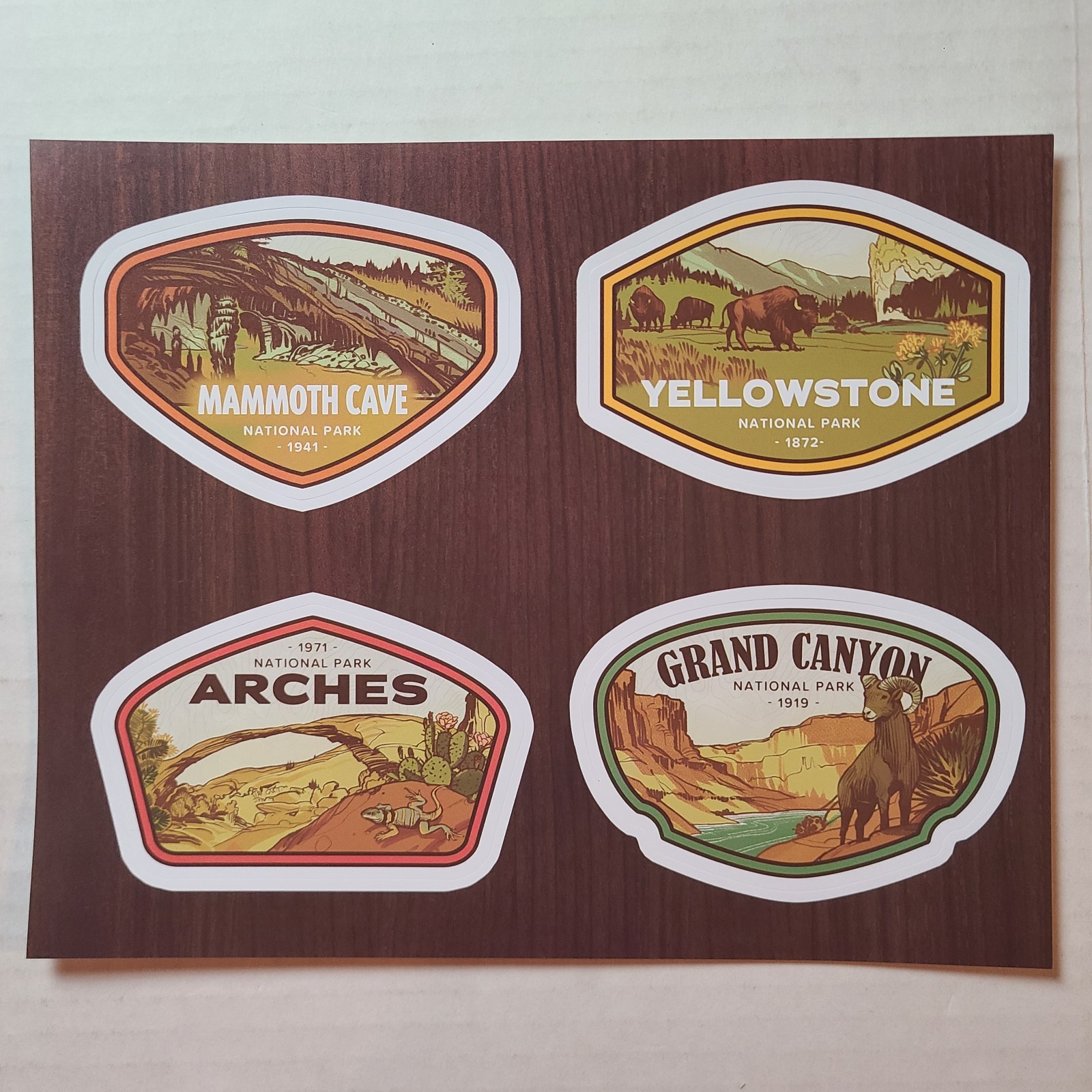 National Park Stickers Lot Of 8 Yellowstone Grand Canyon Denali Acadia Hawaii…