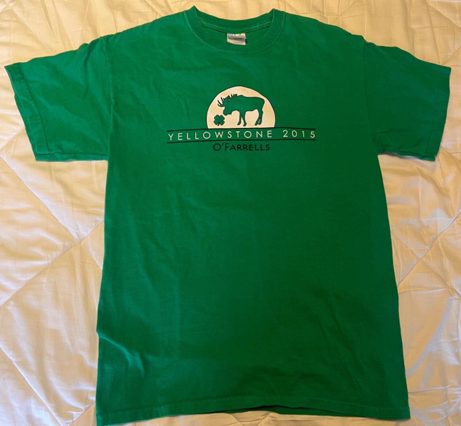 Yellowstone National Park moose 2015 O’Farrells T Shirt size medium green