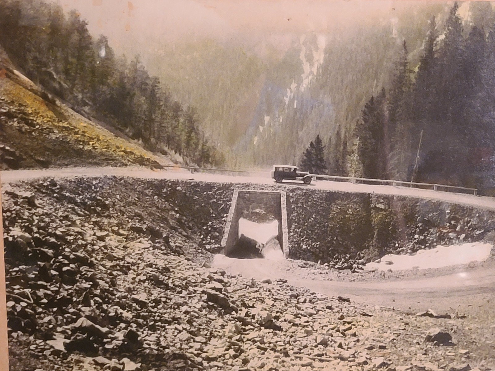 Early 1900’s Corkscrew Bridge Cody Road Yellowstone Park Framed 12 X 9 Picture