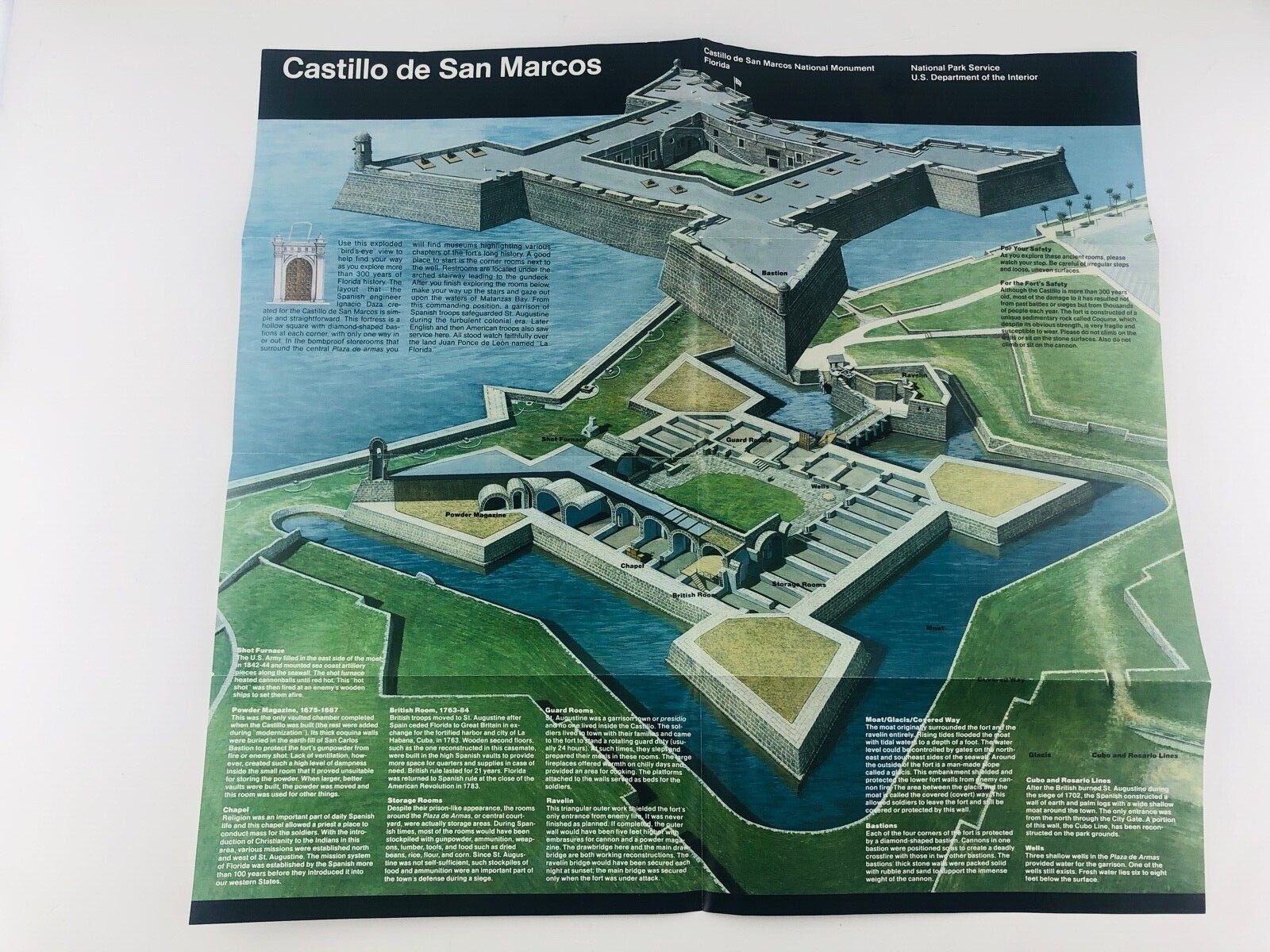 Castillo de San Marcus National Monument Florida FL Guide Brochure Map 1997