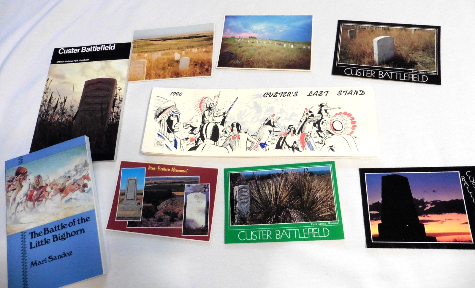 Lot of Vtg Custer Battlefield Little Bighorn National Monument Books + Postcards