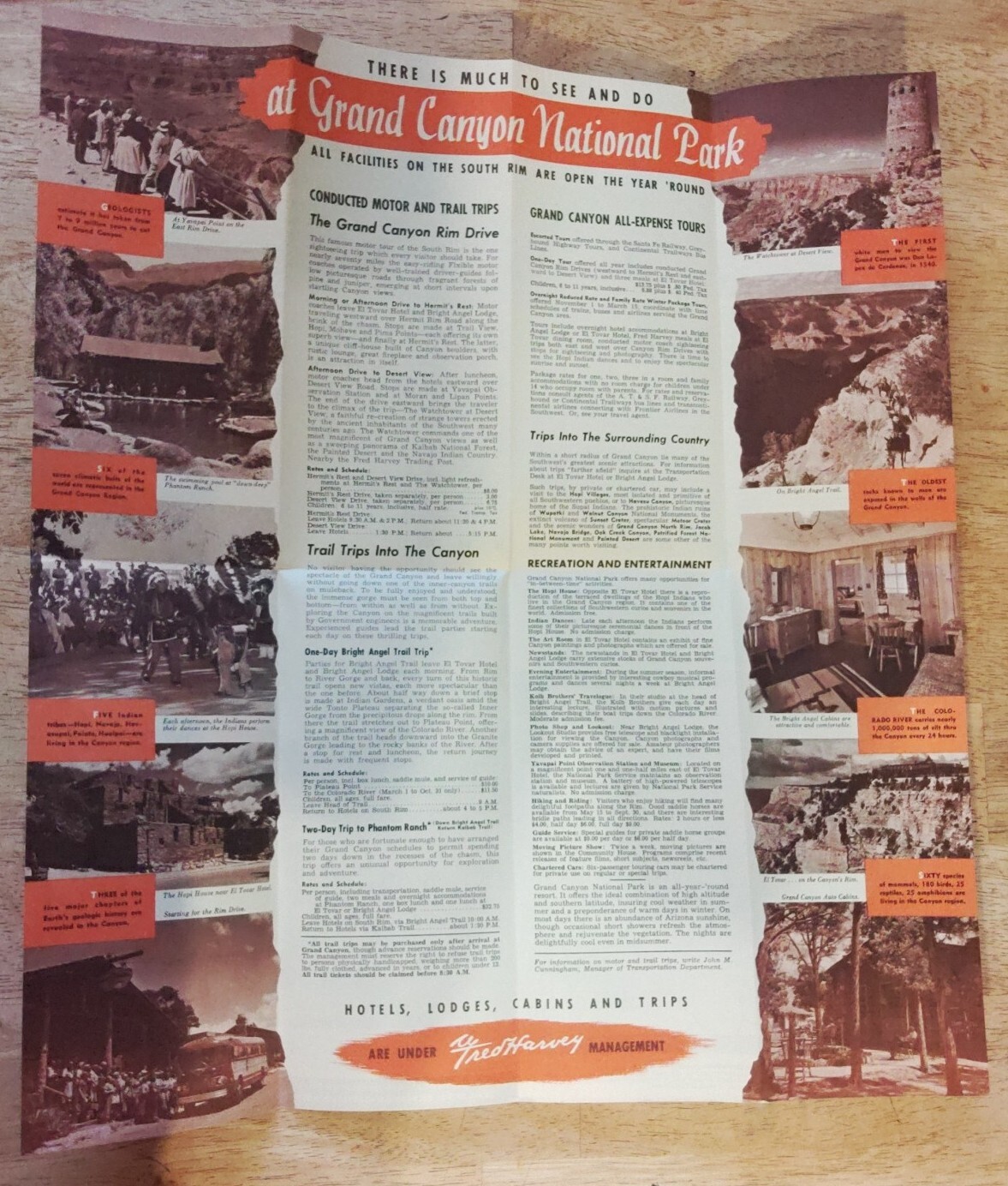 Vintage 1956 Grand Canyon Pamphlet
