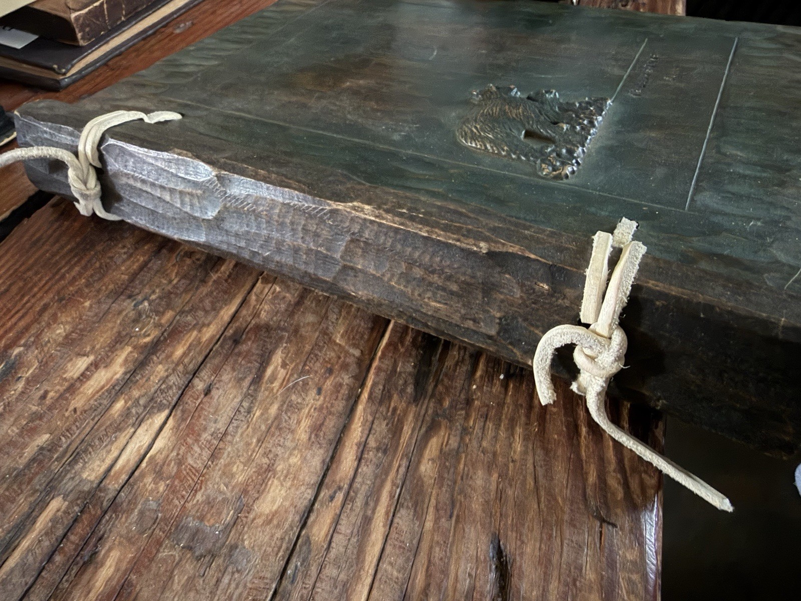 Vintage Carved Wood Scrapbook – Yellowstone National Park