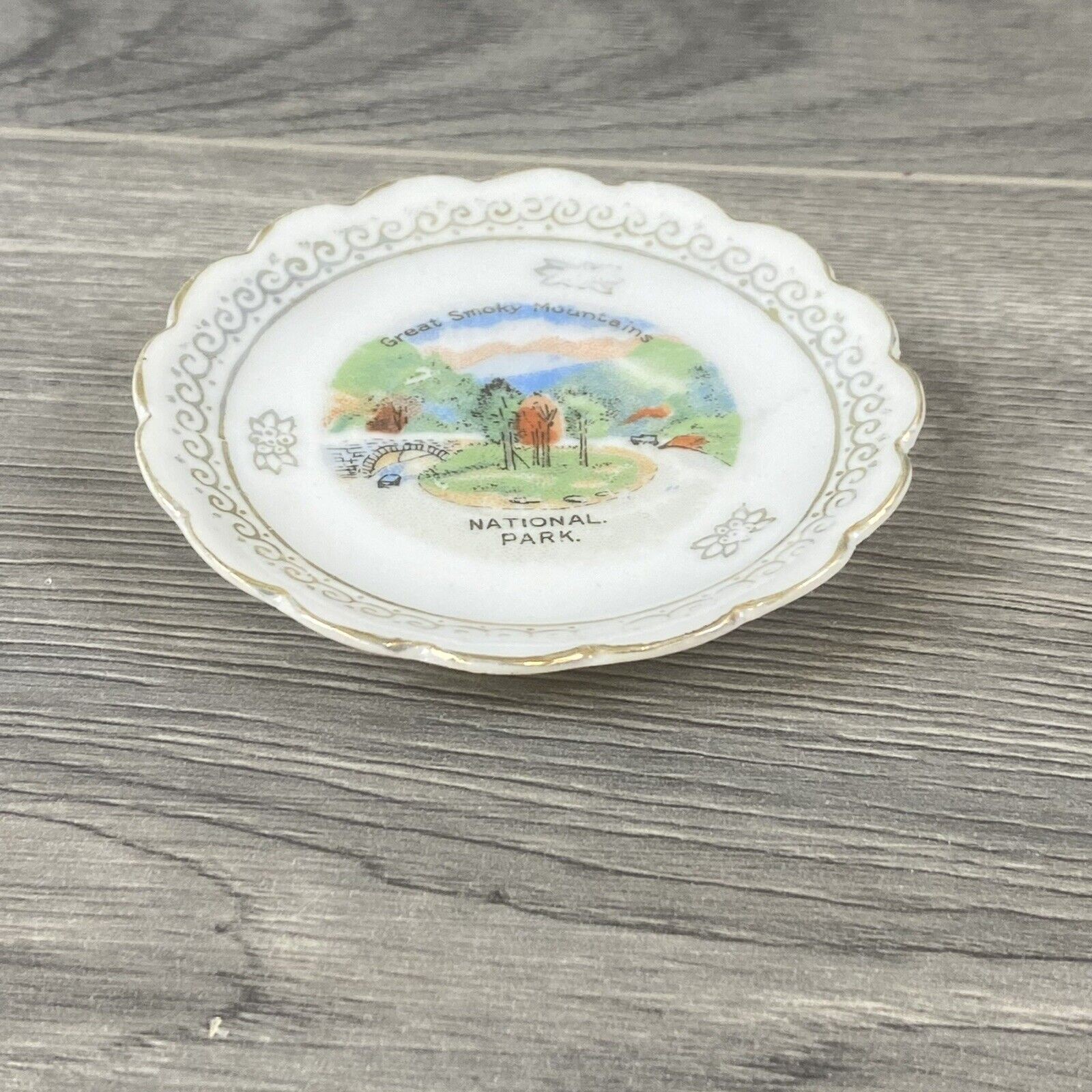 Great Smoky Mountains National Park Souvenir Plate Made In Japan