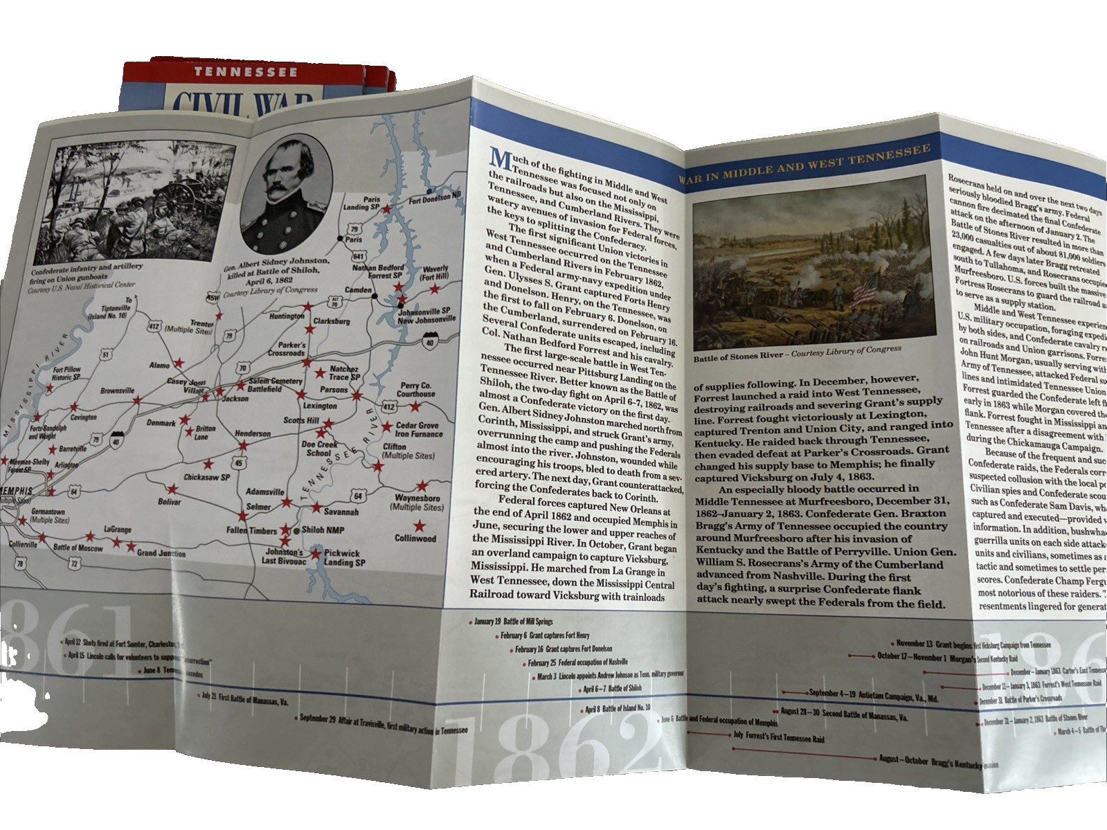 Tennessee Civil War Trails TN Great Raiders Union Confederate brochure of sites