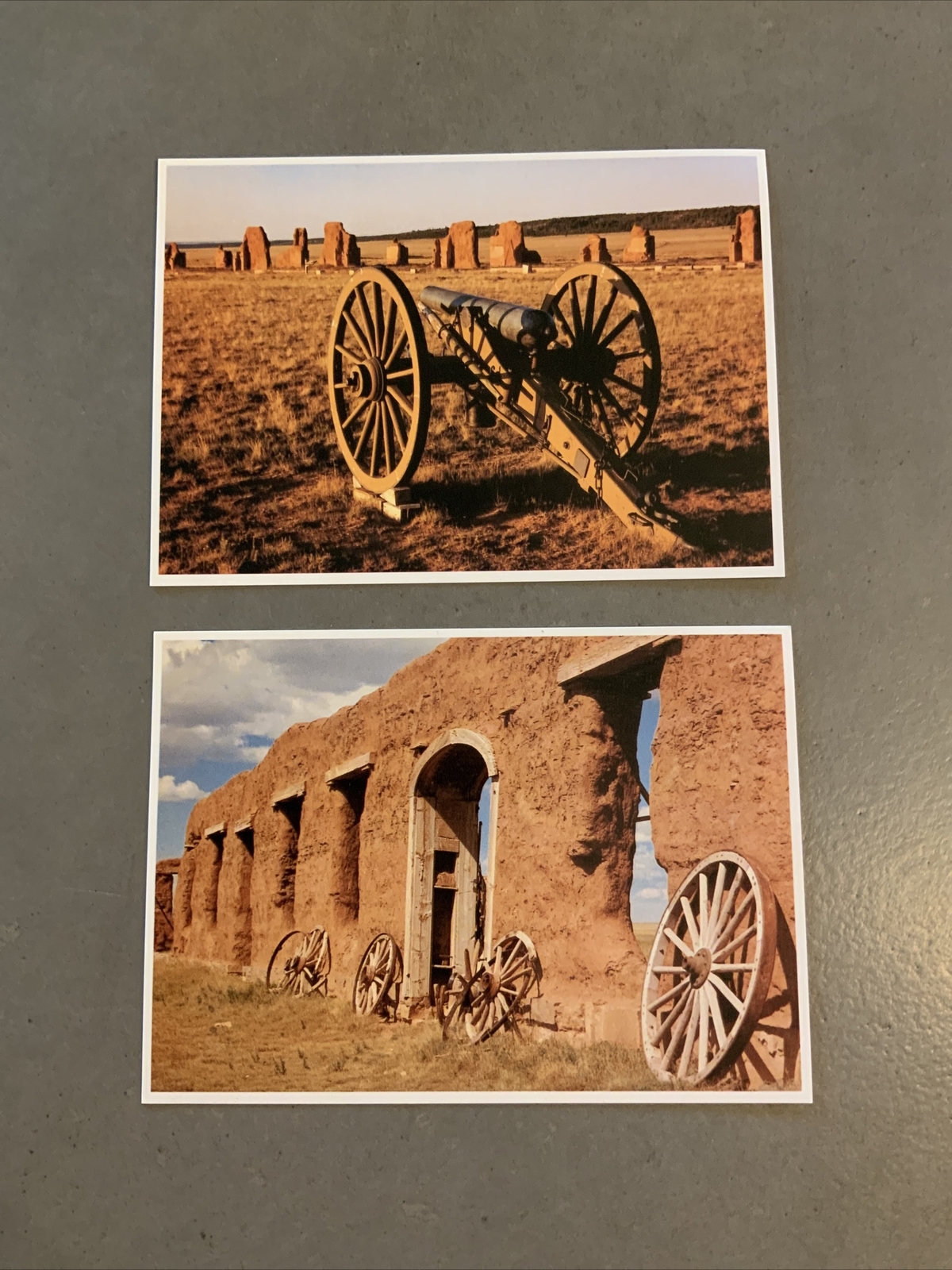 Lot of 2 Fort Union National Monument Cannon Wheels Postcards