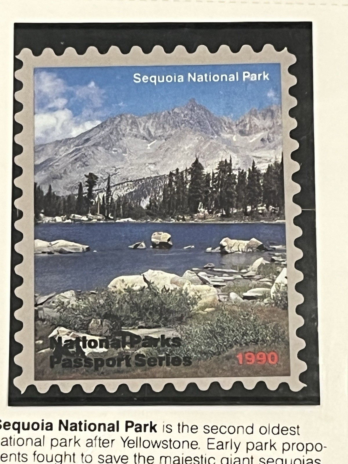 Oddball Philately – 1990 National Parks Passport Series Stamp ~ Sequoia Park