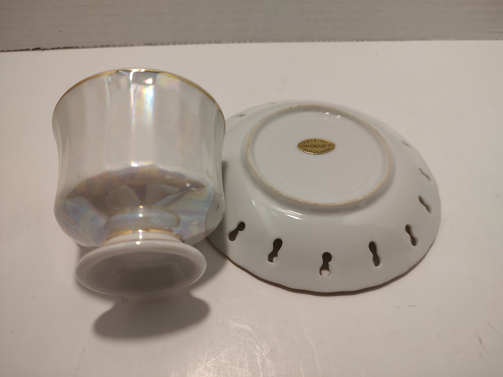 🔥 Vintage Petrified Forest Nat’l Park Souvenir Teacup & Saucer Pearlescent