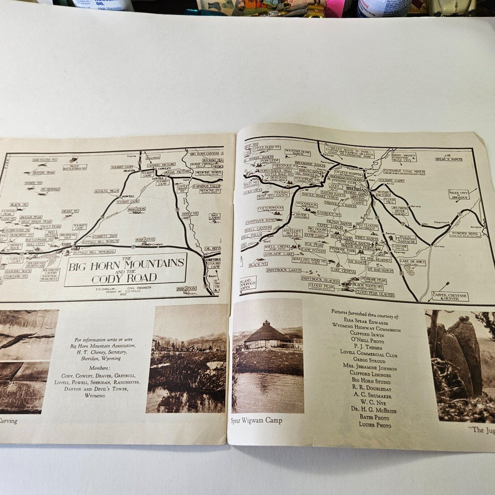 Orig 1932 Photographic Views Catalog Big Horn Mtns Cody Road To Yellowstone