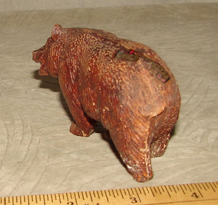 Vtg Yellowstone Park Grizzly Bear Composition Figurine +Salt Pepper Shakers 1948