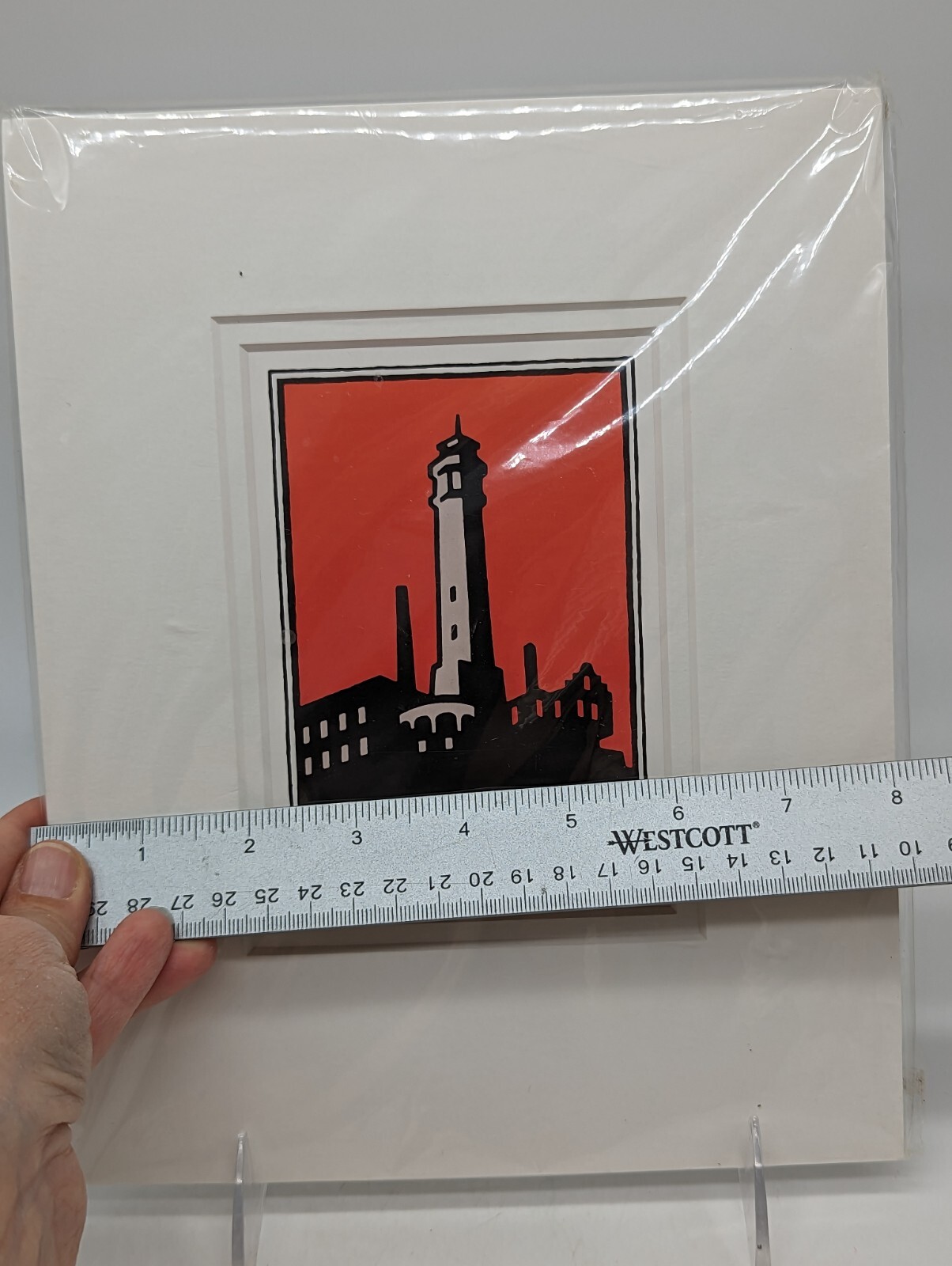 Vtg Alcatraz The Golden Gate National Parks Illustration Card Matted 8×10 Schwab