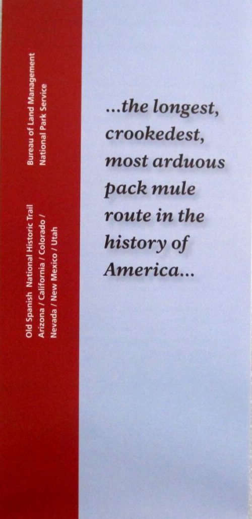Old Spanish National Historic Trail National Park Service Unigrid Brochure Map