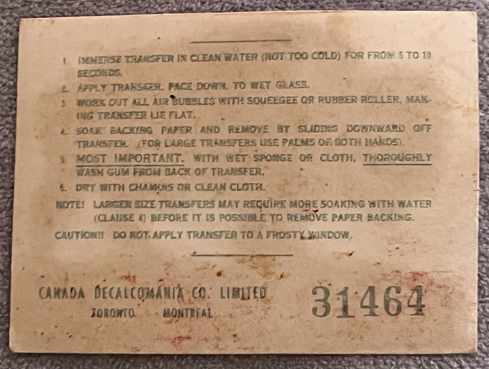 1948 Canada’s National Parks Bison Buffalo Car Window Decal Original Transfer