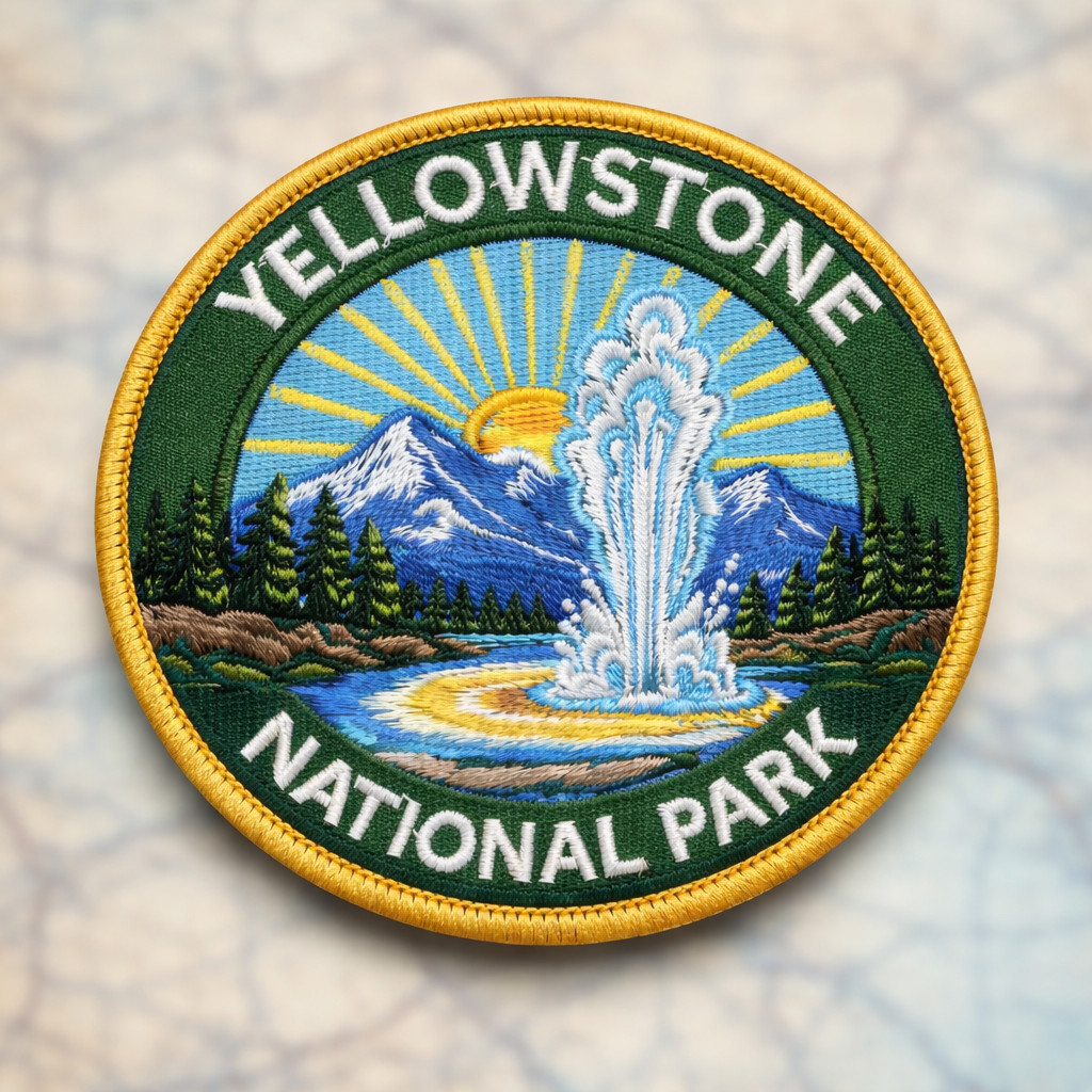 Yellowstone National Park Patch Embroidered Iron On Badge 3″