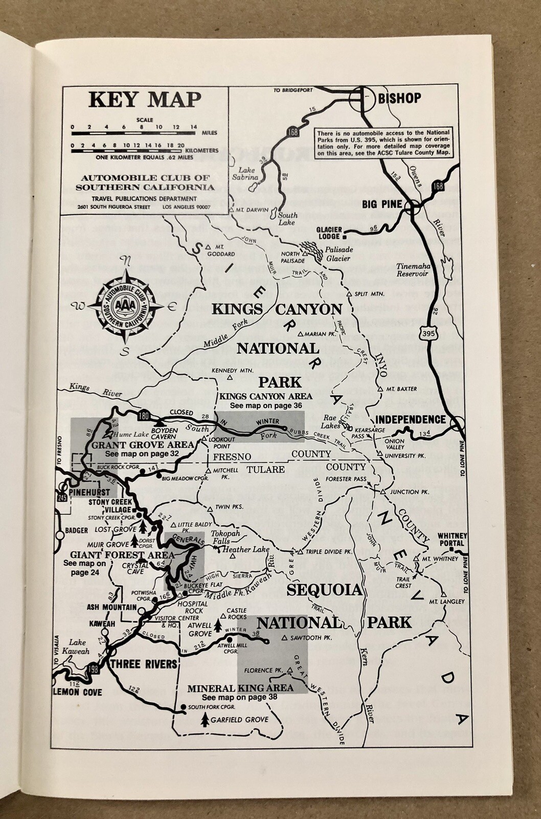 Sequoia and Kings Canyon National Parks (1993, PB) Automobile Club of So. Cal.