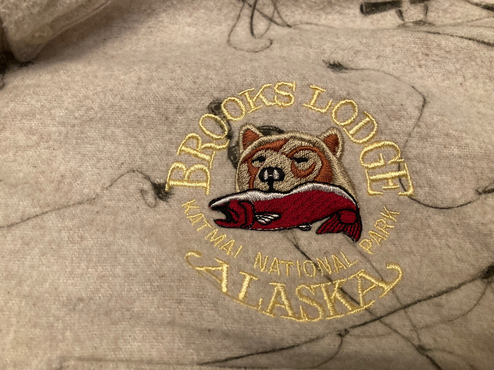 Woolrich Katmai National Park Brooks Lodge L/S Shirt Fly Fishing Rods SZ XXL