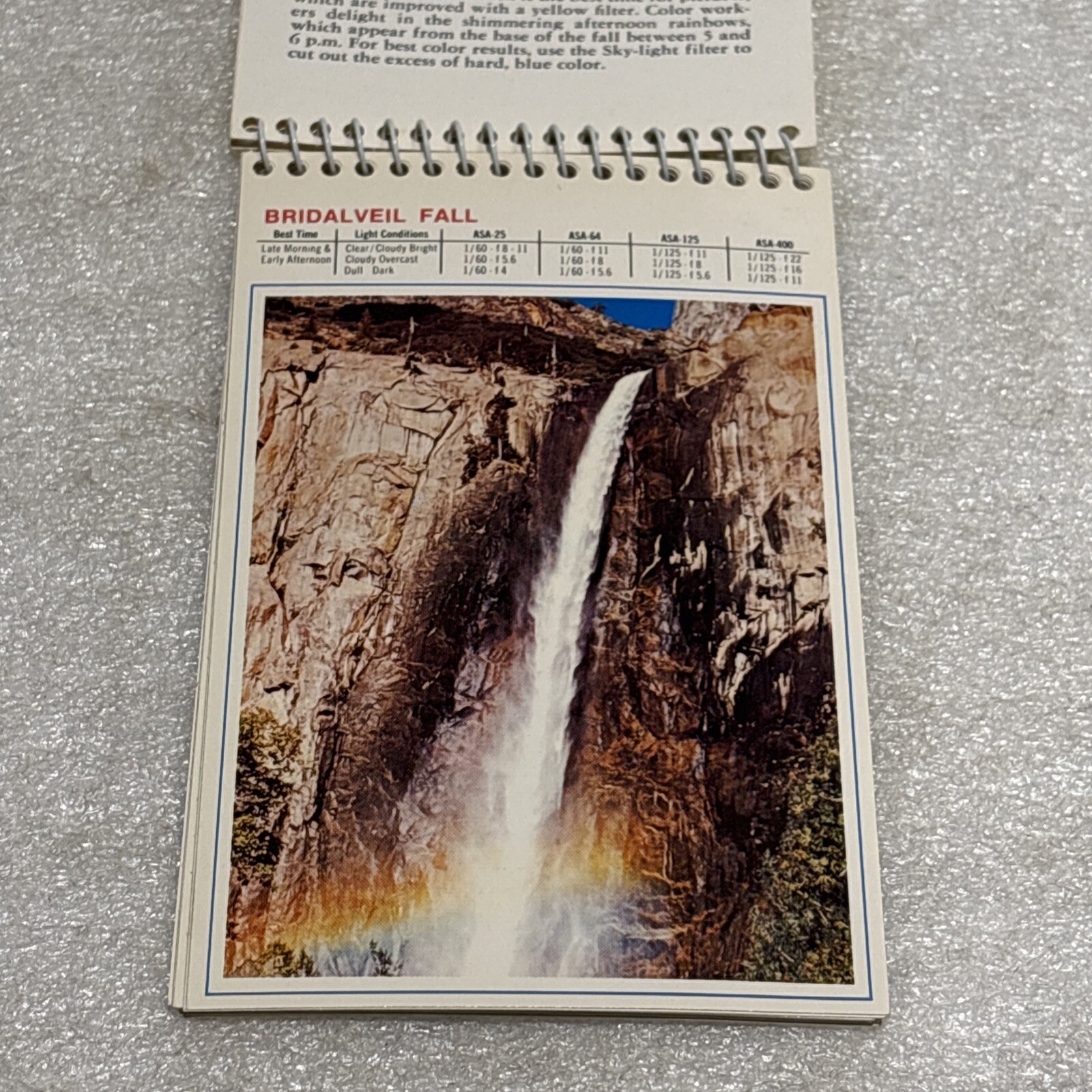 Vintage 1950’s Yosemite Spiral Picture Photo Guide Souvenir Photography Settings